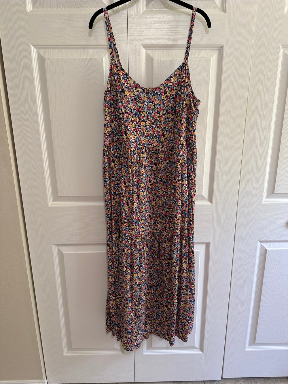 Old Navy Floral Maxi Dress in Navy with Multicolor Floral Print